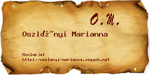 Oszlányi Marianna névjegykártya